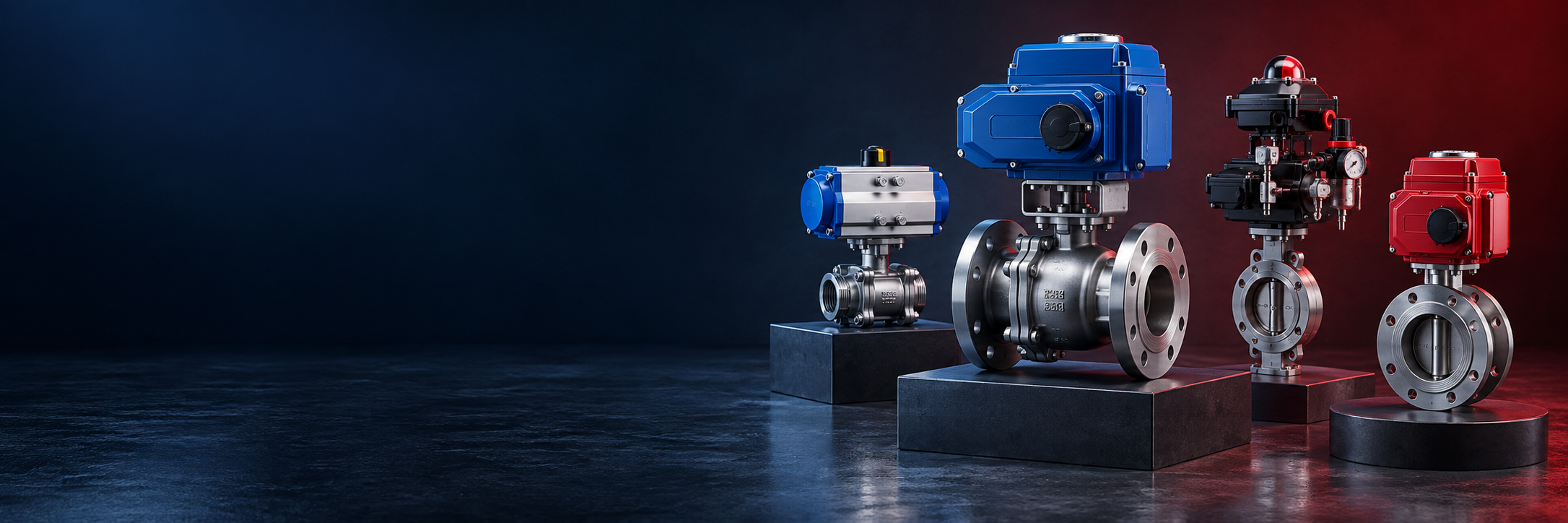 3D illustration of valve automation assemblies